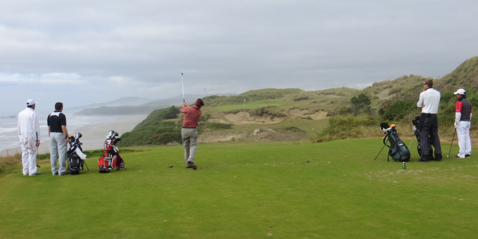 Rob Sokohl seen playing golf at Pacific Dunes, Oregon.